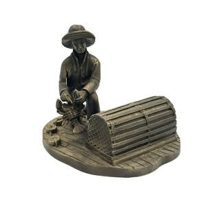 1976 The Lobsterman Franklin Mint Fine Pewter Figurine Caldwell